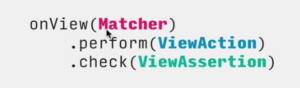 The Matcher/ViewAction/ViewAssertion pattern.